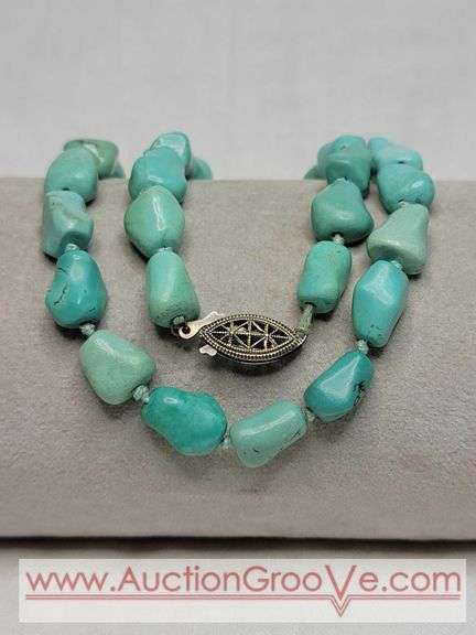 Turquoise And Sterling 17" Necklace. MB