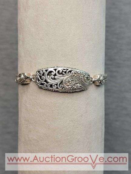 SARDA Sterling Silver Bracelet. Adjustable Length. 8" - 7". 26.5g. JB