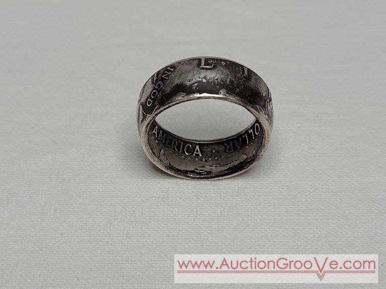 Sterling Silver 1964 Kennedy Half Dollar Ring. Size. 8.5. A3