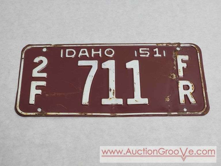 1951 Idaho License Plate. A4