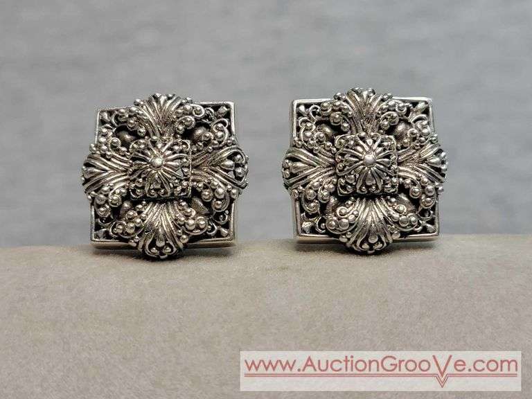SARDA Sterling Silver Earrings. Matches Lot 67. 12.3g. JB
