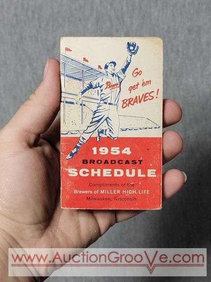 1954 Milwaukee Braves Broadcast Schedule. A1