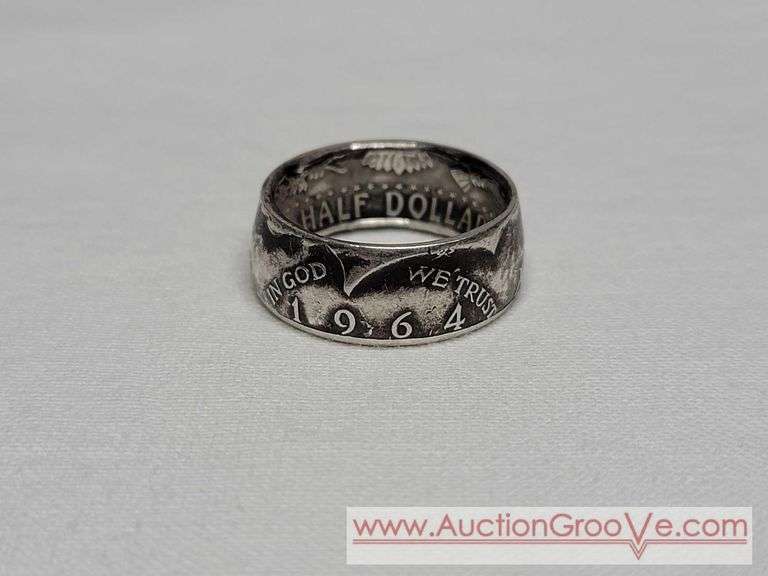Sterling Silver 1964 Kennedy Half Dollar Ring. Size. 8.5. A3
