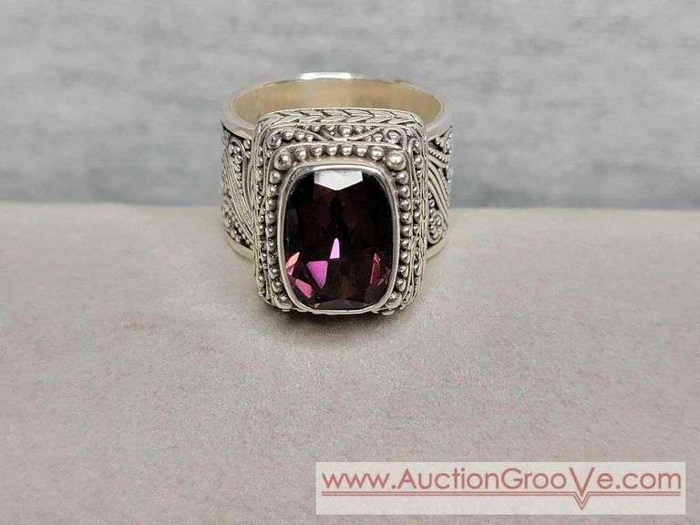 SARDA Sterling Silver Purple Mystic Quartz Ring Size 10. 19g. JB