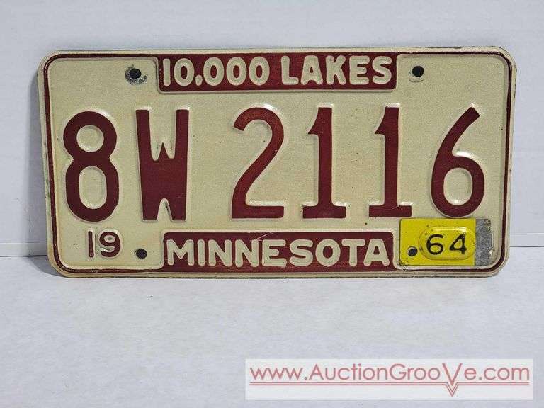 1964 Minnesota 10,000 Lakes License Plates. A4
