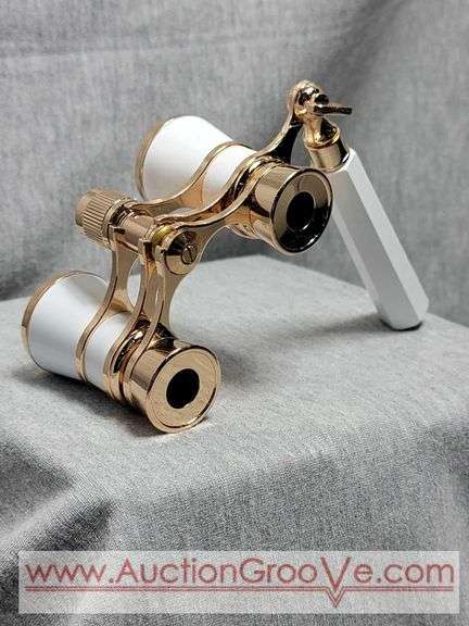 White and Rose Gold Opera Glasses. A3