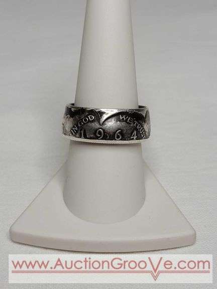 Sterling Silver 1964 Kennedy Half Dollar Ring. Size. 8.5. A3