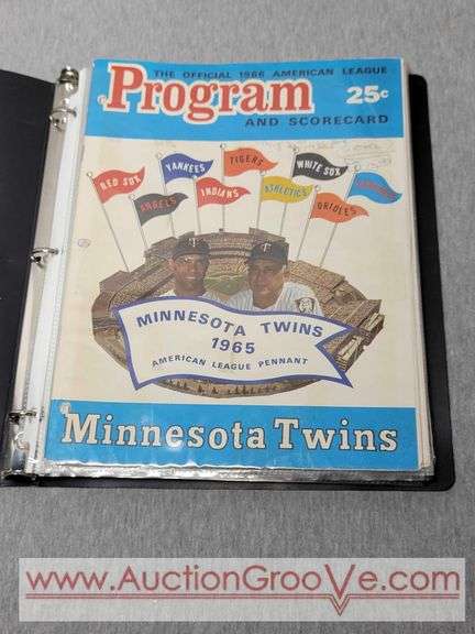 Minnesota Twins Official Programs. 1966, 67, 79, 73, 75, 74, 76 and 1972. A1