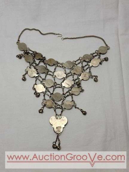 Vintage Bib Necklace. Marked India.  MB