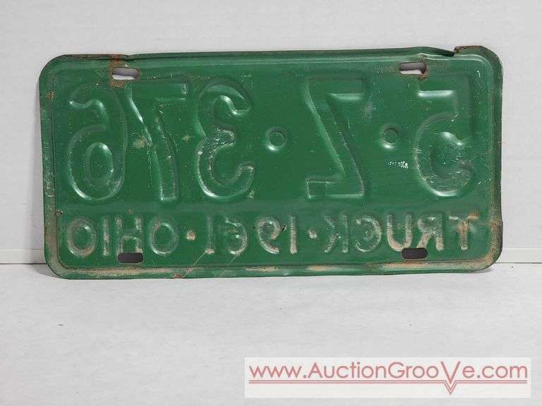 1961 Ohio Truck License Plate. A4