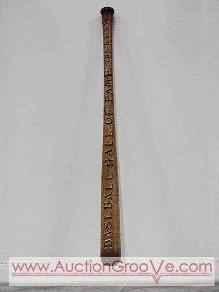 Antique high quality hand printed Baseball Hall of Fame bat Player names. 30". A2