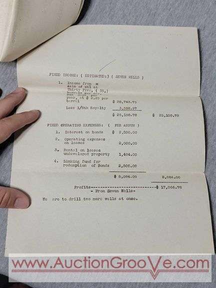 1936 Federal Trade Commission Rules, Policy and Acts, 1919 General Oil Company Shares Paperwork, Woodsonco Kansas Natural Gas Line, 1928 South American Oilfields Inc Share Certificate and 1928 Wall St
