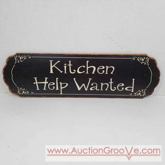 Kitchen Help Wanted. 19 x 6. Sign. T2
