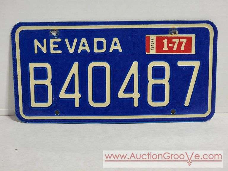 1977 Nevada License Plate. A4