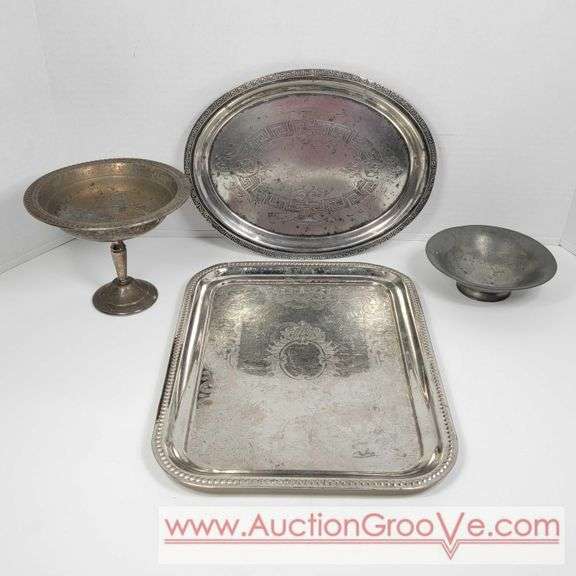 Serving Trays and 2 bowls. F. B. Rogers, L H Vaughan. A