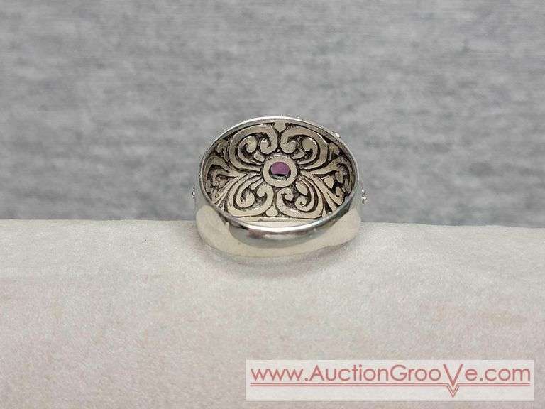 SARDA Sterling Silver Pink Mystic Topaz Ring Size 8 3/4. 9.8g. JB