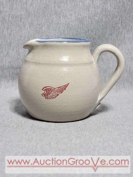 Red Wing Stoneware Pitcher. Ripplin River Daze. Millennium Edition 2002. 5 x 4. B1