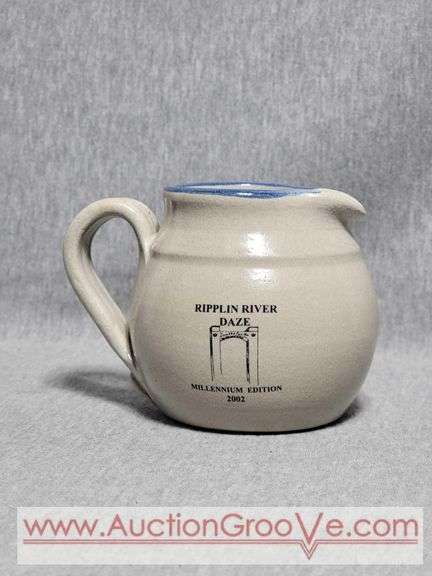 Red Wing Stoneware Pitcher. Ripplin River Daze. Millennium Edition 2002. 5 x 4. B1
