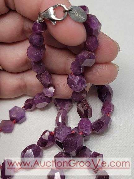 Polished Uncut Stauer Ruby Necklace. 925. 17.5" MB