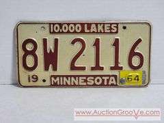 1964 Minnesota 10,000 Lakes License Plates. A4