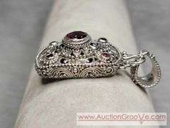 SARDA Sterling Silver Pink Topaz Pendant. 18.4g. JB