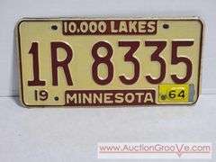 1964 Minnesota 10,000 Lakes License Plates. A4