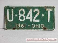 1961 Ohio License Plate. A4