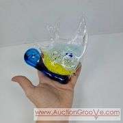 Hand Blown Glass Fish. 5 x 6. A