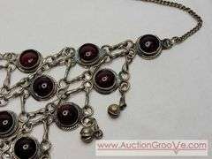 Vintage Bib Necklace. Marked India.  MB