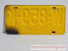1960 Ohio License Plate. A4