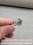 AURA By TJM. Marcasite and Garnet Sterling Silver Elephant Ring. Size 9. 3.3g. JB