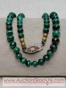 Malachite Beaded 19" Necklace. Beads range from 2.5-7mm. 925 Clasp. MB