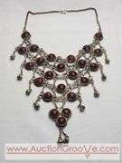 Vintage Bib Necklace. Marked India.  MB