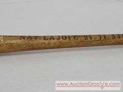 Antique high quality hand printed Baseball Hall of Fame bat Player names. 30". A2