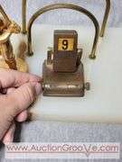 Baseball Themed Perpetual Calendar Desk Organizer. Letter and Pen Holder. 9 x 5.5 x 4.5. January - April and Sunday- Tuesday have discoloration and the baseball player needs some glue. But Everything 