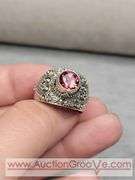 SARDA Sterling Silver Pink Mystic Topaz Ring Size 8 3/4. 9.8g. JB