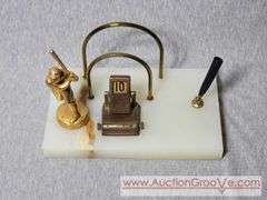 Baseball Themed Perpetual Calendar Desk Organizer. Letter and Pen Holder. 9 x 5.5 x 4.5. January - April and Sunday- Tuesday have discoloration and the baseball player needs some glue. But Everything 