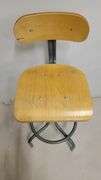 You are bidding on a Single, Swivel, Contoured Plywood, Adjustable Height Stools Chair by INTERION. 

More available in this auction.

Used and fully functional. See photos for details. 

From Company