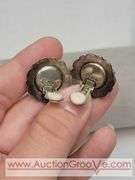 Carolyn Pollack Pink Mother of Pearl And Sterling Silver Clip on Earrings. MB