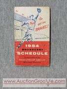 1954 Milwaukee Braves Broadcast Schedule. A1