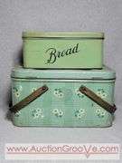 Vintage Metal Picnick Basket and Metal Bread Box. B2