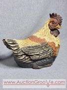 Lidded Rooster Dish. 10 x 6 x 8. A3