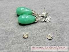 Sterling Silver Jadeite Earrings. JB