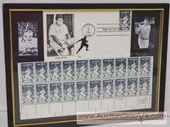 20 Babe Ruth USPS postage stamps & First day issue in FRAME. A1