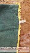 Antique horse sleigh lap blanket made from horse hide and wool. Manufactured by Mason City Furriers Kobe and Tanning Co. Lap blanket 66x55. Keep warm on the sleigh or use as home decor. Has a few "bal
