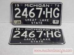 1979 Michigan License Plates. Great Lake State. A4