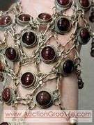 Vintage Bib Necklace. Marked India.  MB