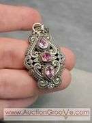 SARDA Sterling Silver Pure Pink and Mystic Topaz Pendant. 13.2g. JB