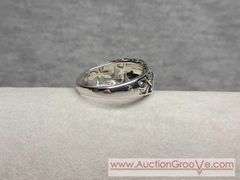 AURA By TJM. Marcasite and Garnet Sterling Silver Elephant Ring. Size 9. 3.3g. JB