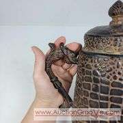 Metal tea Kettle. Decoration only. 9 x 9. A